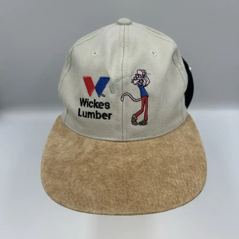 Vintage Wickes Lumber NEW Golf Snapback Baseball Hat Tan Adjustable Casual 1990s